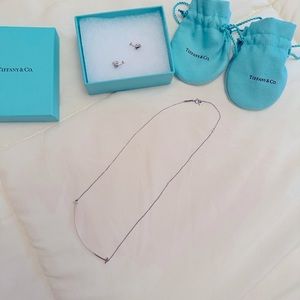 Sterling Silver Tiffany T Smile earrings and necklace